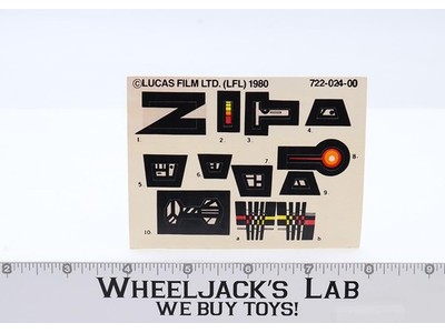 Probot and Turret UNUSED Sticker Sheet Star Wars 1980 Kenner Lucasfilm