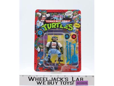 Classic Rocker Leo Rock 'n' Rollin' TMNT 1991 Playmates Figure MOSC UNPUNCHED
