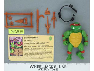 Raphael SOFT HEAD 100% Complete Teenage Mutant Ninja Turtle Playmates 1988