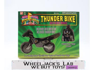 Thunder Bike W/ Black Ranger Complete MMPR Power Rangers 1994 Bandai Vehicle