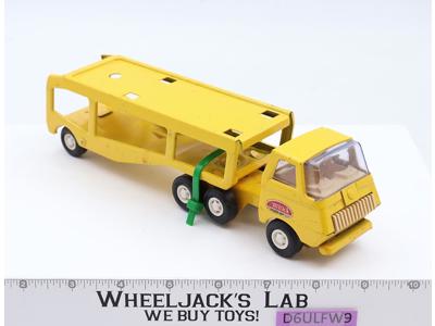 Semi Truck Car Hauler Trailer YELLOW 9" Tonka 1970s Vintage NO CARS