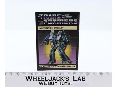 Thundercracker Instructions Manual Booklet 1984 Hasbro G1 Transformers Vintage
