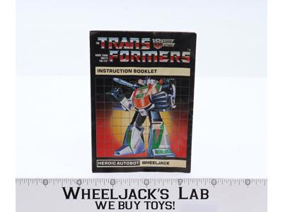 Wheeljack Instruction Manual Booklet 1984 Hasbro G1 Transformers Action Figure