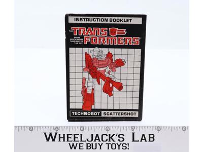 Scattershot Action Figure Instruction Manual Booklet 1987 Hasbro G1 Transformers