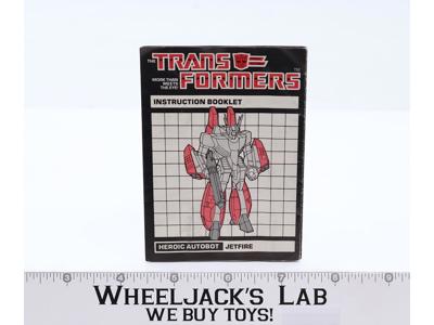 Jetfire Instructions Manual Booklet 1984 Hasbro G1 Transformers Vintage Figure