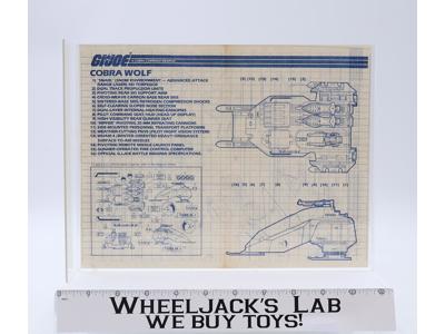 Cobra Wolf 1987 ORIGINAL Instructions / Blueprints G.I. Joe Hasbro Action Figure