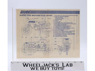 Rapid Fire Motorcycle (RAM) 1982 ORIGINAL Instructions Blueprints G.I. Joe