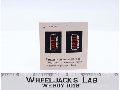 Chewbacca Bandolier Strap Sticker Labels 1983 Star Wars Return of the Jedi