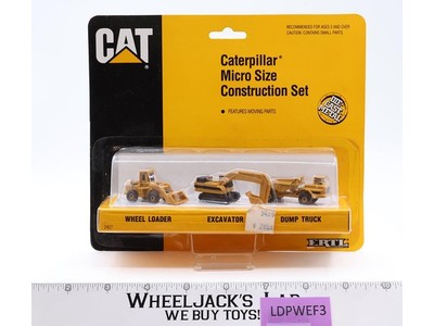Caterpillar Micro Size Construction Set Loader, Excavator, Truck Ertl 1991 MOSC