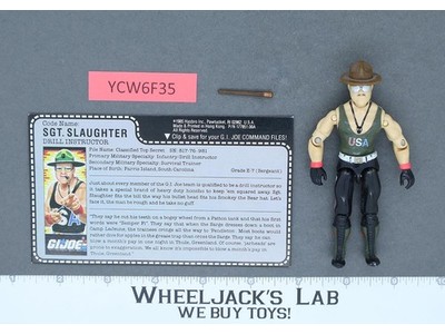 Sgt. Slaughter V1 Complete RED CARD BACK G.I. Joe 1986 Hasbro Vintage Figure