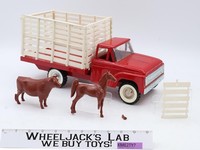 No. 308 Livestock Truck w/ Horse & Pig Pressed Steel 1960s Structo Vintage