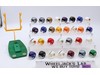 Set of 30 NFL Mini Football Helmets W/ Goal Rack Gumball Vending Machine Vintage
