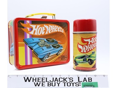Hot Wheels Metal Lunchbox w/ THERMOS Mattel 1969 King-Seeley Thermos Co Vintage