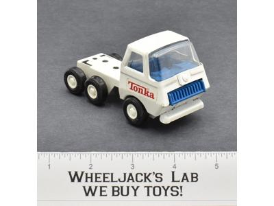 White Car Hauler Semi Truck Vintage Pressed Steel Tonka Employee Owned