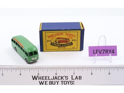 Bedford Duple Luxury Coach No. 21 MOKO Lesney Matchbox 1958 Vtg England w/ Box