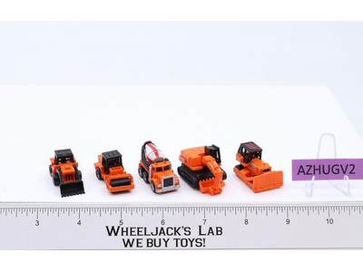 Lot of 5 Orange Construction Vehicles Micro Machines 1988-89 Galoob Vintage