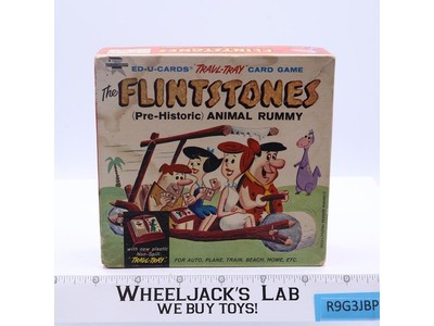 Animal Rummy Playing Cards Flintstones 1961 Hanna Barbera Ed-U-Cards w/ Tray