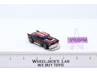 Tyco '57 Chevrolet Bel Air Pro Stock Black #24 Slot Car 1979 Vtg WORKS