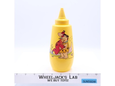 Fred & Dino The Flintstones French's Mustard Container 16 oz. Hanna-Barbera 1981