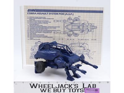 ASP 100% Complete 1984 GI Joe Hasbro Vintage Action Figure Vehicle