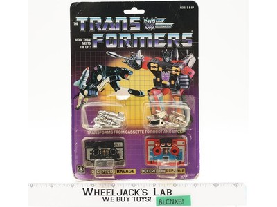 Ravage & Rumble 100% Complete W/CARDBACK & BUBBLE 1985 G1 Transformers Vintage