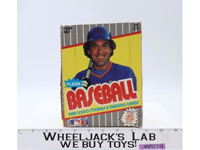 Baseball 1989 Logo Stickers & Trading Cards 36 Wax Packs W/ Box Fleer Vintage