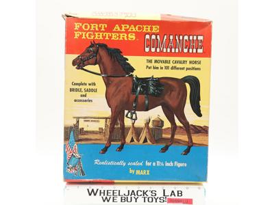 Comanche Movable Cavalry Horse w/Tack Fort Apache Fighters Marx 12" Vintage