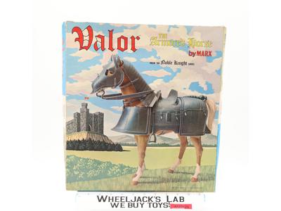 Silver Valor Armored Horse Noble Knight 1968 Marx Vintage 11" Complete Set