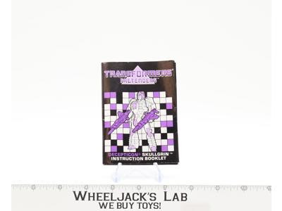 Skullgrin Action Figure Instruction Manual Booklet 1987 Hasbro G1 Transformers