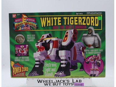 White Tigerzord & White Ranger Mighty Morphin Power Rangers 1994 Bandai NEW MISB