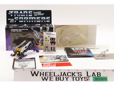 Kickback 100% Complete W/BOX & INSERT G1 Transformers UNUSED STICKERS