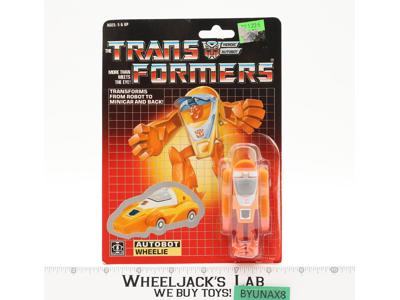 Wheelie 100% Complete W/CARDBACK & BUBBLE NEAR MINT 1986 G1 Transformers
