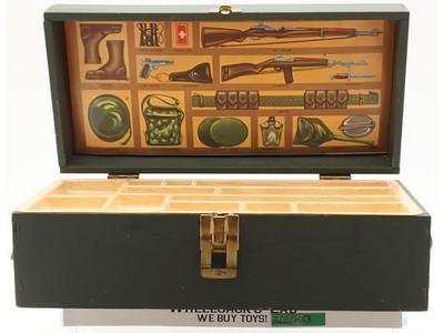 G.I. Joe Wooden Footlocker W/ Tray 1964 Hasbro Vintage Action Figure Accessory