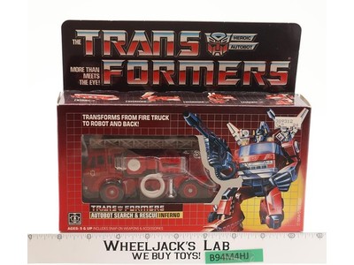 Inferno 100% Complete BOX & INSERT UNUSED STICKERS 1985 G1 Transformers