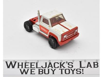 Pick-up Truck Flatbed Red &amp; White Work Vintage Pressed Steel &amp; Plastic Tonka