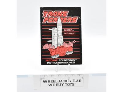 Countdown Action Figure Instruction Booklet Manual 1989 Vintage G1 Transformers