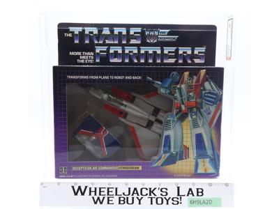 Starscream No Rubsign AFA GRADED 80 75/85/90 Transformers Hasbro Tape Seal