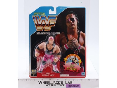 Bret Hitman Hart PINK Hart Attack WWF Wrestling Hasbro 1992 Vintage MOSC