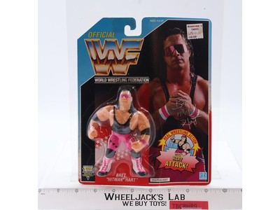 Bret Hitman Hart PURPLE Hart Attack WWF Wrestling Hasbro 1992 Vintage MOSC