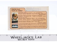 Ace Fighter Pilot MAIL AWAY File Card CANADIAN 1983 Hasbro Vintage