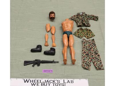 Land Adventurer Flocked Brown Hair Beard 12" GI Joe Hasbro 1975 Vintage Figure