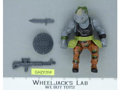 Rocksteady HARD HEAD 100% Complete Teenage Mutant Ninja Turtles 1988 Playmates