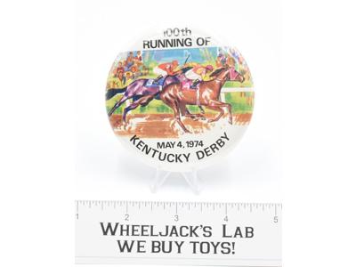 1974 Kentucky Derby Pin Pinback Button RUN FOR THE ROSES Horse Racing Souvenir