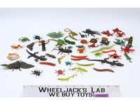 Lot of 48 Soft Plastic / Rubber Bugs VINTAGE Hong Kong Spiders Frogs Centipedes