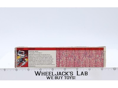 Ratchet Action Figure Robot Tech Spec 1985 Hasbro G1 Transformer