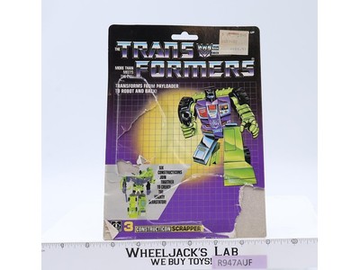Scrapper Cardback Vintage 1985 G1 Transformers Action Figure