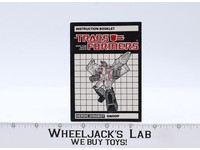Swoop Action Figure Instruction Manual Booklet 1985 Hasbro G1 Transformers