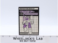 Apeface Action Figure Instruction Manual Booklet 1987 Hasbro G1 Transformers