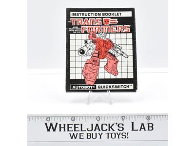 Quickswitch Action Figure Instruction Manual 1988 Hasbro G1 Transformers