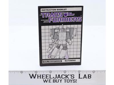 Blitzwing Instruction Manual Booklet 1985 Hasbro G1 Transformers